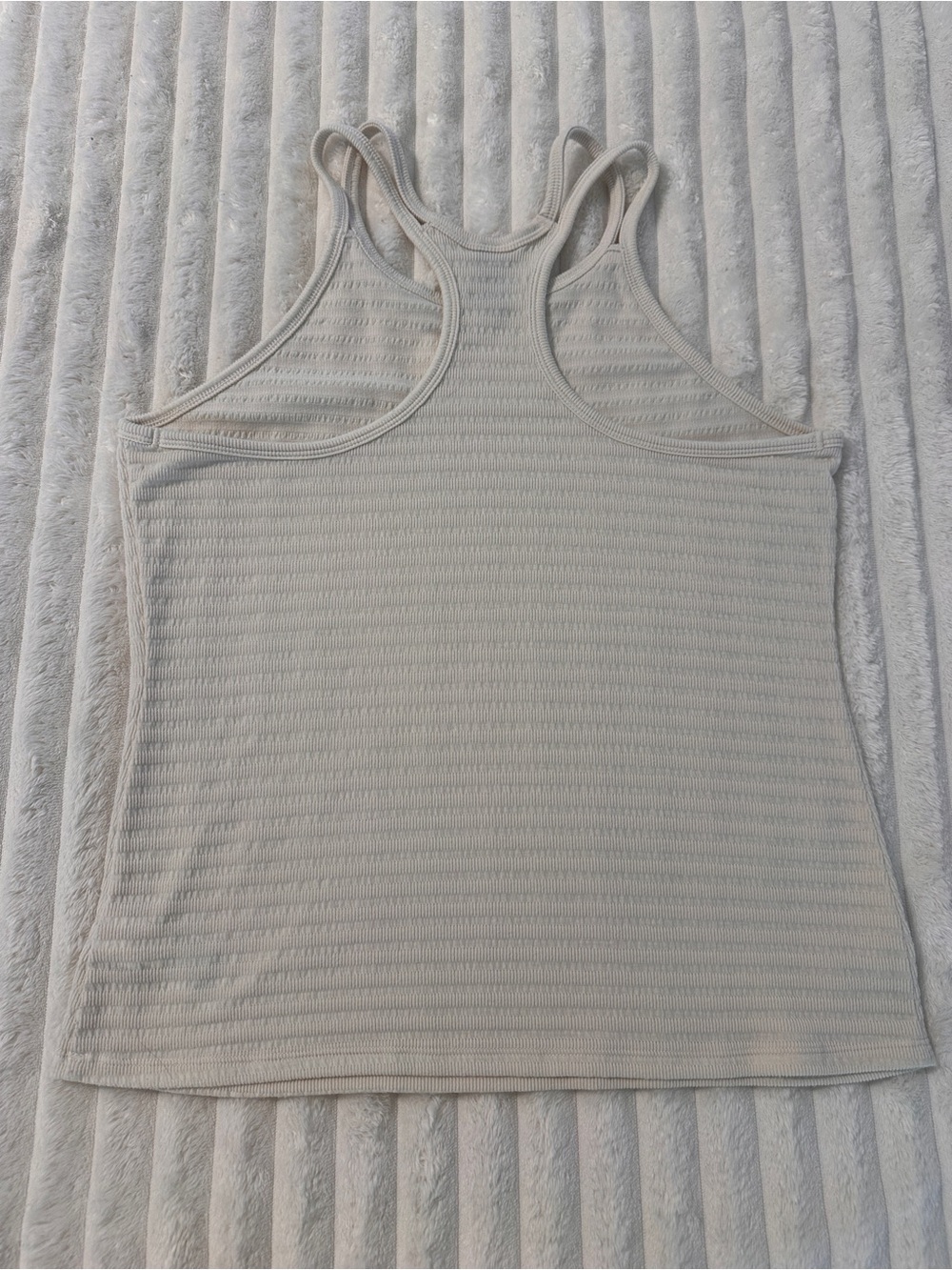 GAP Fit Ribbed Racer Back Tank in Off-White Workout - Picture 7 of 8